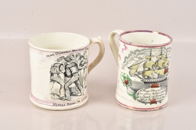 Lot 476 - A Sunderland Lustre Naval Frog Mug