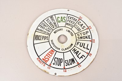 Lot 483 - A Vintage Ship's Engine Order Telegraph Dial