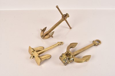 Lot 491 - Three Saleman Brass Anchor Model