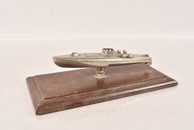 Lot 506 - A white metal desk ornament of a Motor Torpedo Boat