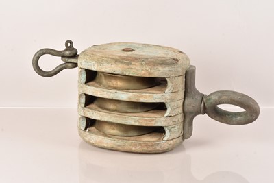 Lot 508 - A vintage Triple Sheave Pulley