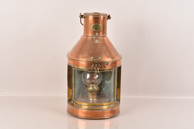 Lot 514 - A Vintage Brass Ship's Lantern
