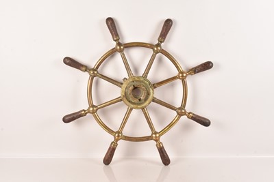 Lot 516 - A Brass Ships Wheel by Brown Bros