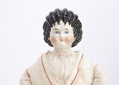 Lot 1359 - A rare Alt Beck & Gottschalck china shoulder head lady doll