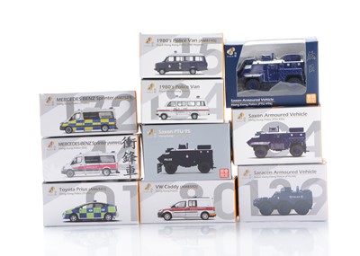 Lot 121 - TINY by Toyeast Ltd 1:64 - 1:76 Scale Hong Kong Police Vehicles