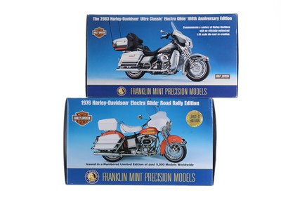 Lot 137 - Franklin Mint 1:10 Scale Harley-Davidson Motorcycles