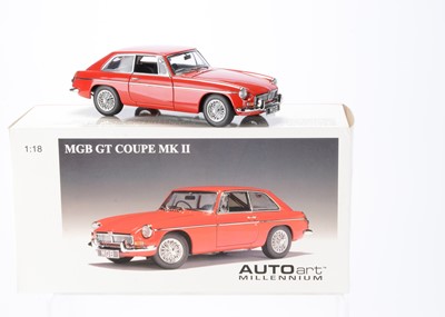 Lot 153 - AUTOart Millennium Series 1:18 Scale MGB GT Coupe Mk II 1969 (Red)
