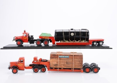 Lot 191 - White Metal 1:48 Scale Kit Built Heavy Haulage Vehicles