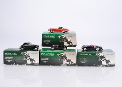 Lot 211 - Milestone Miniatures 1:43 Scale White Metal Diamond Jubilee Series Jaguar Models