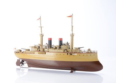 Lot 290 - A 1930's Gebrüder Fleischmann Tinplate Clockwork Battle Cruiser #640/65