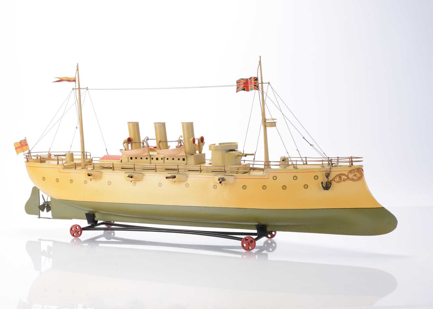 Lot 291 - A Gebrüder Bing Tinplate Clockwork Gun Boat