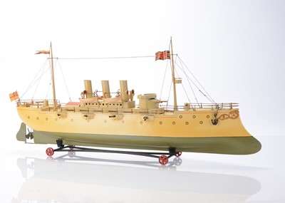 Lot 291 - A Gebrüder Bing Tinplate Clockwork Gun Boat