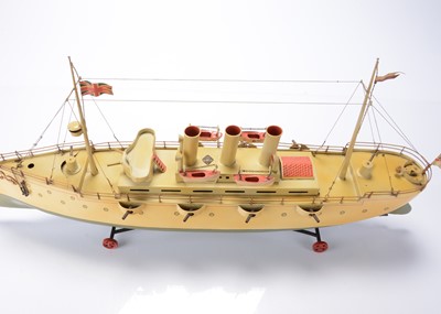 Lot 291 - A Gebrüder Bing Tinplate Clockwork Gun Boat