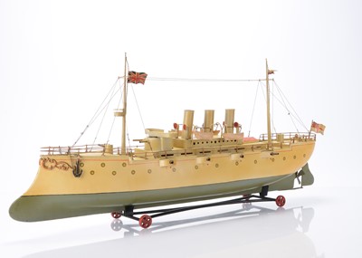 Lot 291 - A Gebrüder Bing Tinplate Clockwork Gun Boat