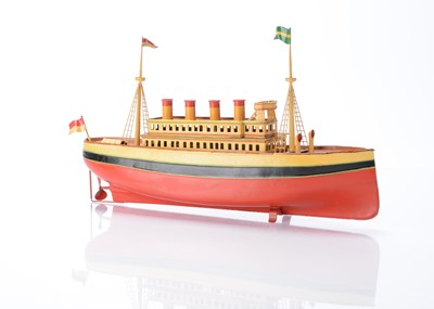 Lot 292 - A Gebrüder Fleischmann/Carette Tinplate Clockwork Pleasure Steamer