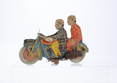 Lot 295 - A Mettoy Tinplate Clockwork Clown Motorcycle No.3155