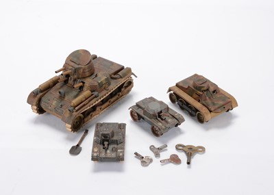 Lot 298 - German & British Tinplate Clockwork Tanks