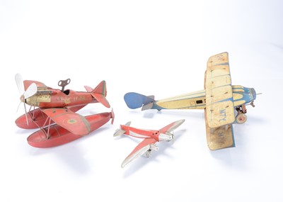 Lot 299 - Tinplate Clockwork Aircraft