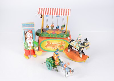 Lot 312 - Circus & Fairground Related Tinplate Clockwork Toys