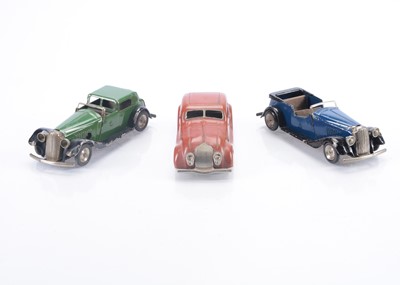 Lot 335 - Tri-ang Minic tin Clockwork Cars (3)