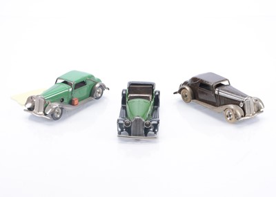 Lot 336 - Tri-ang Minic tin Clockwork Cars (3)