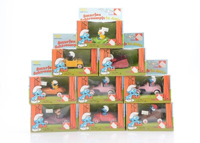 Lot 376 - Unica (Belgium) Diecast Smurf Cars