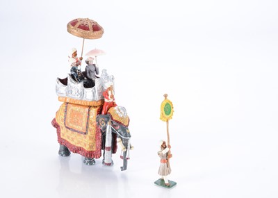 Lot 457 - Marlborough Military Models Durbar Series set D3 Vice Regal on Elephant with wife and mahout and sun shade holder
