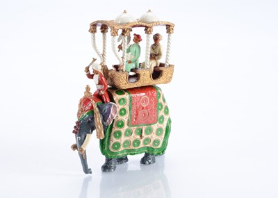 Lot 460 - Marlborough Military Models Durbar Series set D1 Mahara of Baroda on State Elephant complete with mahout and fan man