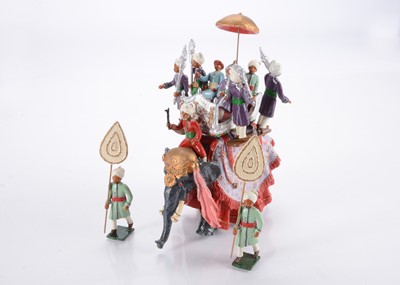 Lot 462 - Marlborough Military Models Durbar Series set D62 Maharaja of Orcha on State Elephant complete with attendants (6)