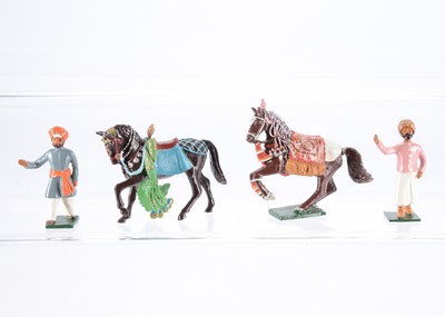 Lot 467 - Marlborough Military Models Durbar Series D37 State Horse of Punjab and D66 Dancing Horse of Jodhpur with their handlers