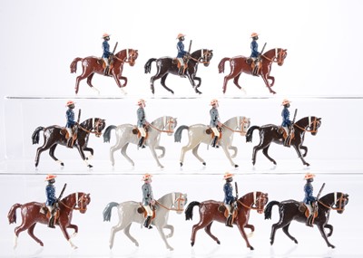 Lot 483 - Nostalgia 4pce mounted figure sets comprising 2 X set N190 Natal Native Horse Africa 1897 with 3 extra figures