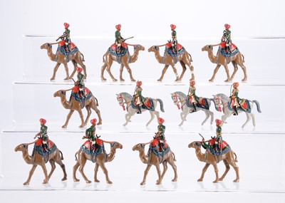 Lot 485 - Nostalgia 4pce mounted camel figure sets comprising 3 X sets N160 Camel Gunners of the 3rd Nizam's India 1848