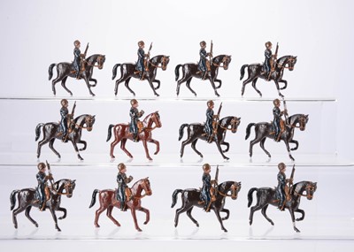 Lot 487 - Nostalgia 4pce mounted figures 2 X set N 241 Royal School of Mounted Infantry Canada 1887 with 4 extra ORs
