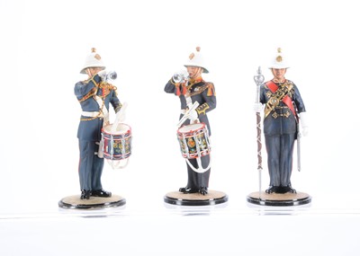 Lot 527 - 90mm scale (103mm overall) Royal Marine bandmen (2) with bandmaster