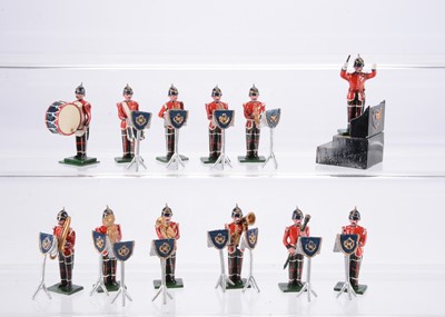 Lot 536 - Blenheim Military Models Band of the Kings Own Scottish Borderers (12 figures including band master) complete with music stands, and conductor's podium
