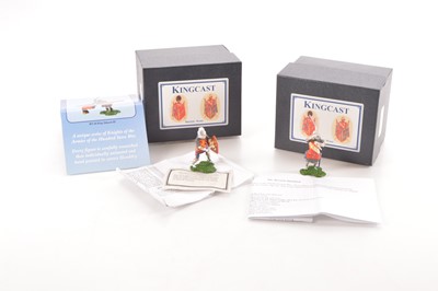 Lot 543 - Kingcast Wyvern Standard series of individually boxed new metal knights with correct heraldry comprising French foot knights WS22 Jean de Saintre