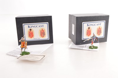 Lot 545 - Kingcast Wyvern Standard series of individually boxed new metal knights with correct heraldry comprising French foot knights WS4 Robert de Wavarin