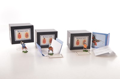 Lot 553 - Kingcast Wyvern Standard series of individually boxed new metal knights with correct heraldry comprising English foot knights WS9 Bartholomew, Lord Burgheshe