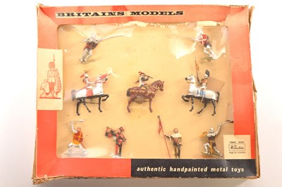 Lot 555 - Britains rare non-catalogued set 9393 Tournament Knights Mounted & Foot - issued 1962