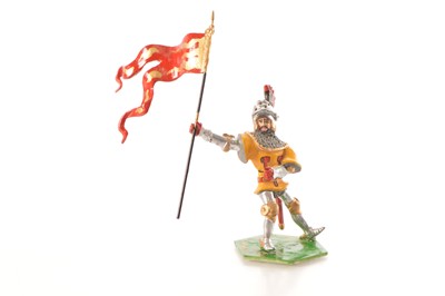 Lot 560 - Jacque Cuyper's Tiffany Soldiers model knight Guillaume de Martel with banner