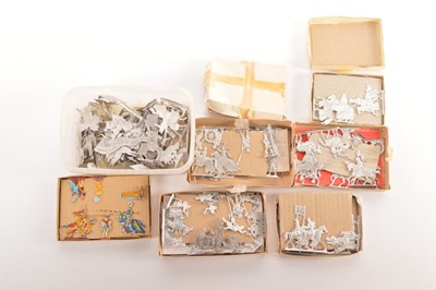 Lot 567 - Lot of flat Medieval figures by Western Miniatures from their Knights of the Realm and Knights of the Garter series