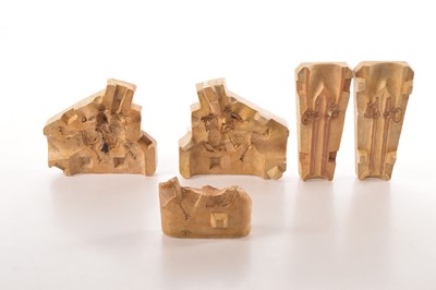 Lot 611 - 2 moulds - one marked 1392 and No.3, and the other 195A - subsequently Britains 1663 mounted Knight of Agincourt