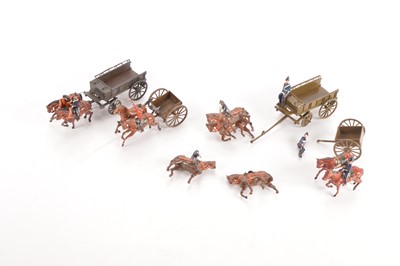 Lot 624 - Various Britains wagons comprising 1st version - 1906 - set 146 Army Service Corps