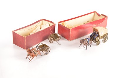 Lot 627 - Britains boxed wagons comprising 1930s version set 145 Royal Army Medical Corps