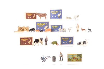 Lot 640 - Small collection of boxed Britains post WW2 Farm Picture Packs comprising 5005
