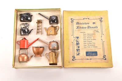 Lot 651 - Britains 1930's only MINIATURE KITCHEN UTENSILS boxed set complete with contents