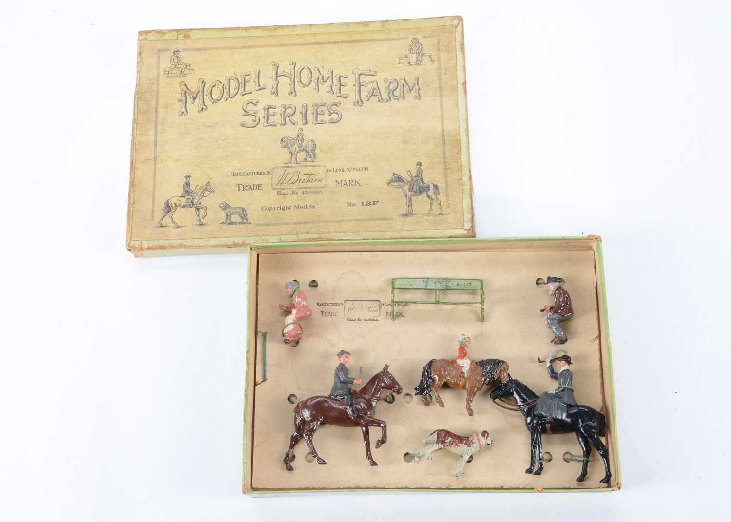Lot 667 - Britains rare boxed MODEL HOME FARM SERIES set 13F 7-pce farm items set