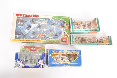 Lot 685 - Britains boxed Deetail KNIGHTS and Knights & Turks sets comprising 12 figure + 2 accessories in flat cellophane-fronted box missing set number