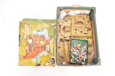 Lot 689 - Loose Kleeware and boxed Cherilea castles with Timpo figures comprising Kleeware castle