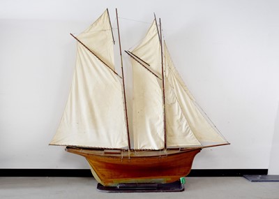 Lot 693 - A fine Victorian/Edwardian large two masted Gaff-Rigged Pond Yacht